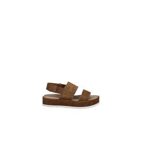 VIA SPIGA Womens Brown Gabourey Round Toe Platform Suede Sandals Shoes 7.5 M